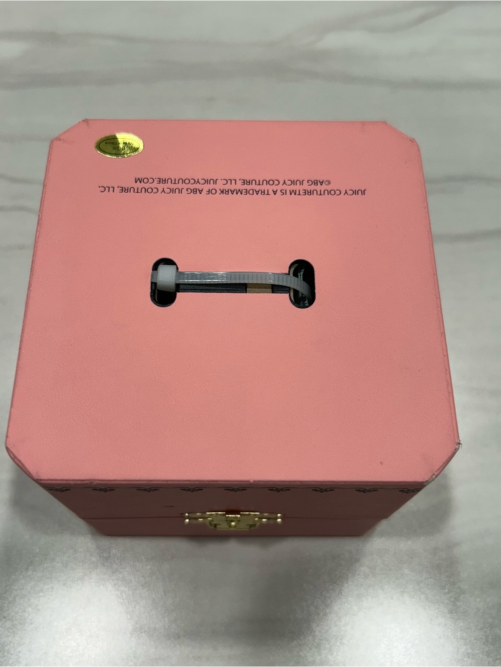 Juicy Couture Silver Crystal Dial Watch with Black Strap in Pink Box - Picture 6 of 6